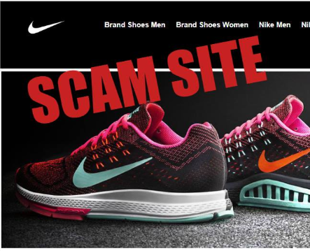 fake shopping website screenshot with copy scam site
