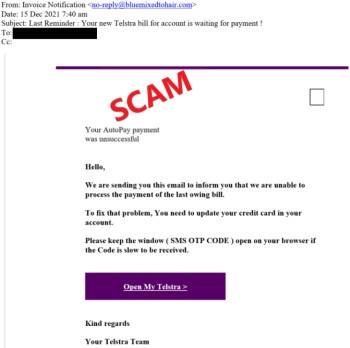 telstra fake invoice 2022