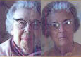 Two grey haired old ladies with glasses 