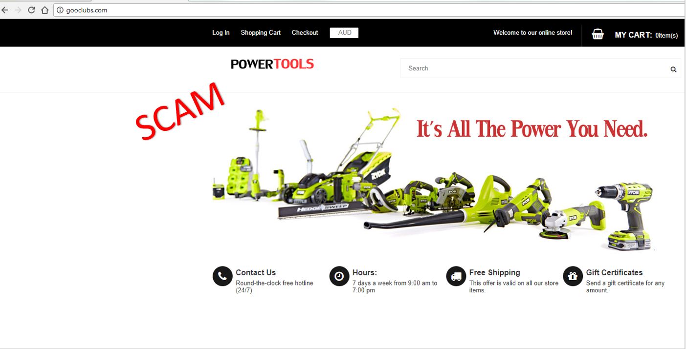 fake power tools website