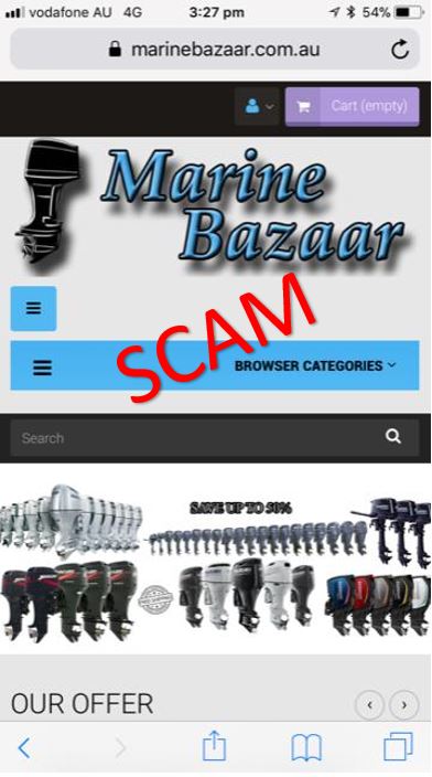 Bogus boating website