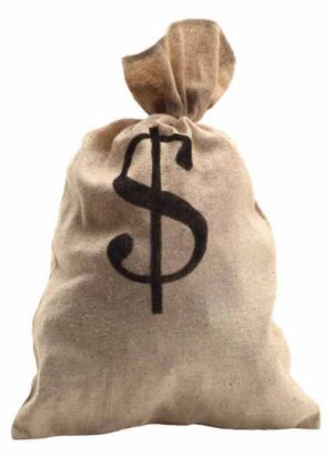 A sack with a dollar sign on it
