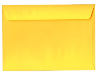 A yellow envelope seen from behind A yellow envelope seen from behind
