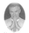 A black and white image of a man praying