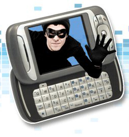 A crook climbing out of a phone