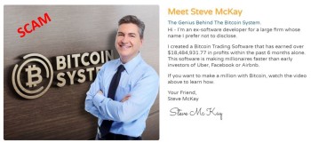 screenshot of fake investment website Bitcoin System screenshot of fake investment website Bitcoin System