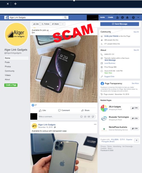 image of fake online mobile shop