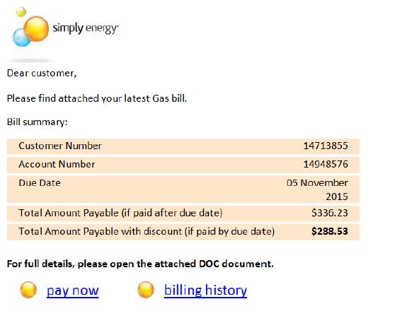 Simply Energy Bogus eBill