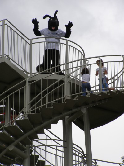 Jet at the top of the DNA tower waving