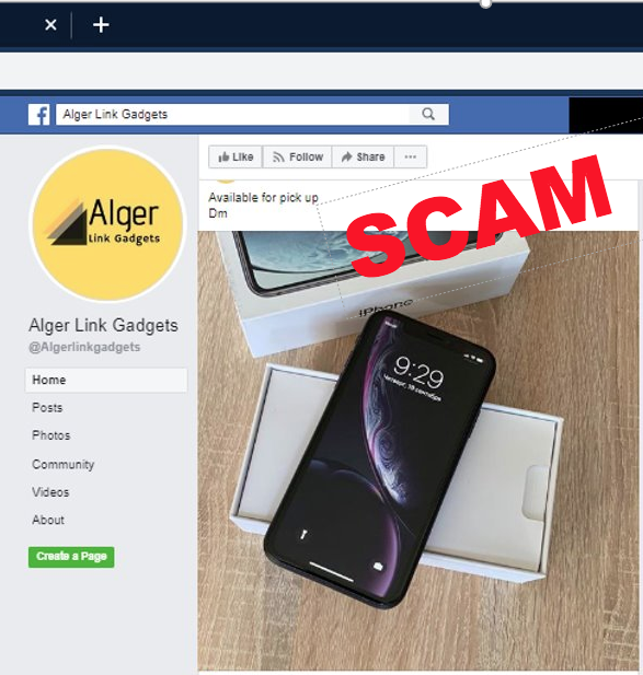 image of fake online mobile shop