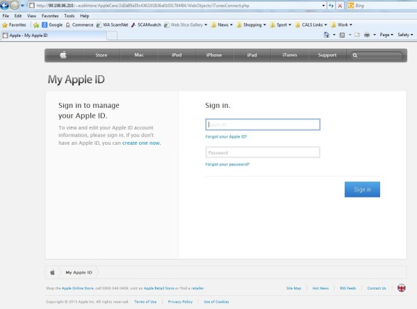 Fake Apple Website