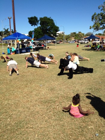 Jet doing Zumba at Family Week