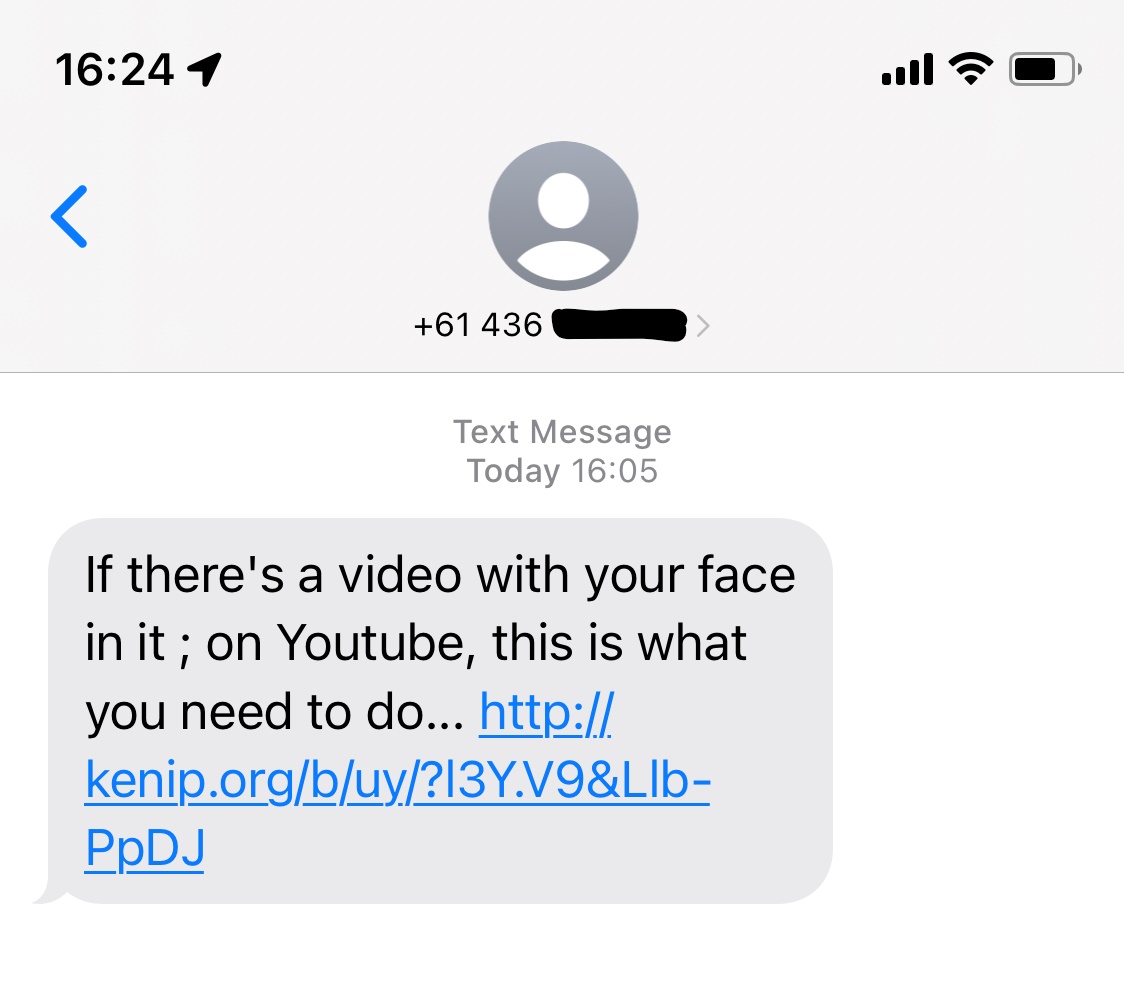 Fake video text messages