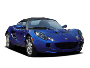 A dark blue car (2007 lotus elise)