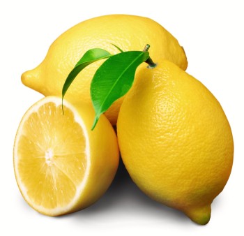 3 lemons on a white background