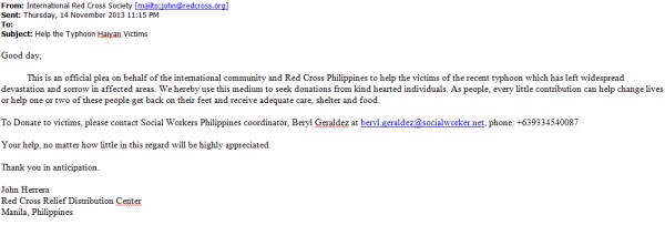 Email NOT from the Red Cross