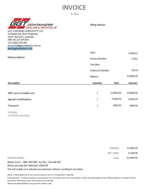 20220624 GGT Containers invoice