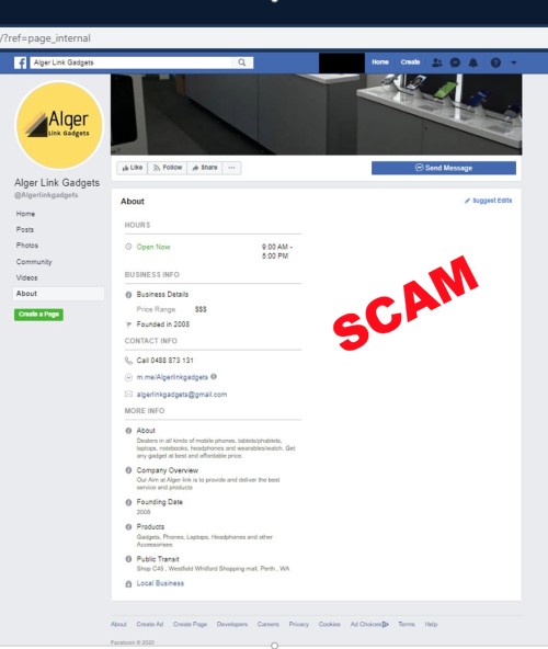 image of fake online mobile shop